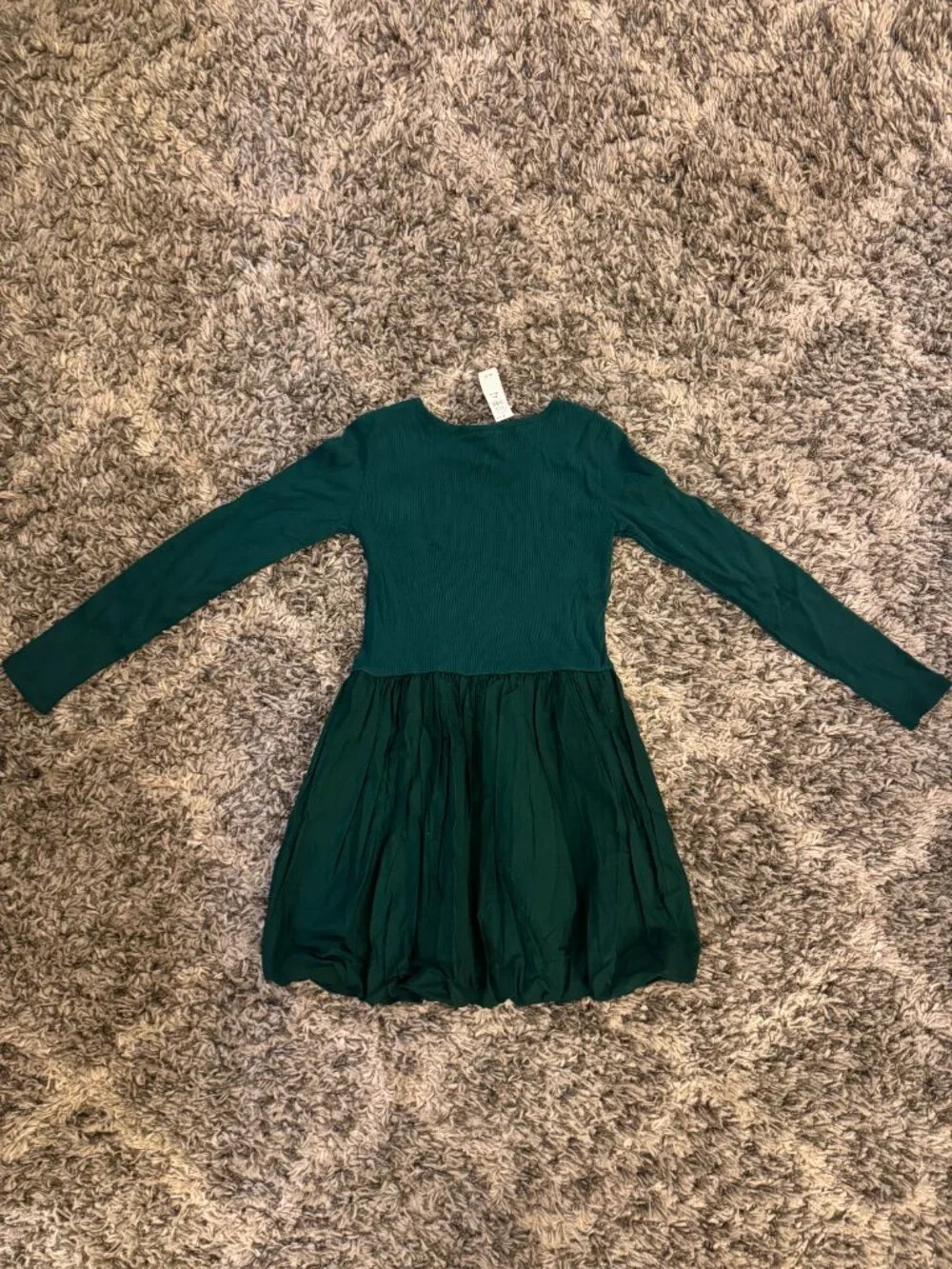 NWT Gap Kids Girls Dark Green Long Sleeve Dress XXL 14-16